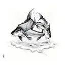 two carps tattoo design idea