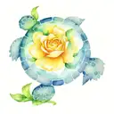 turtle with flower as it's shell friends tattoo design idea