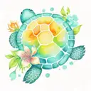 turtle with flower as it's shell friends tattoo design idea