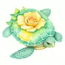 turtle with flower as it's shell friends tattoo design idea