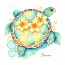 turtle with flower as it's shell friends tattoo design idea