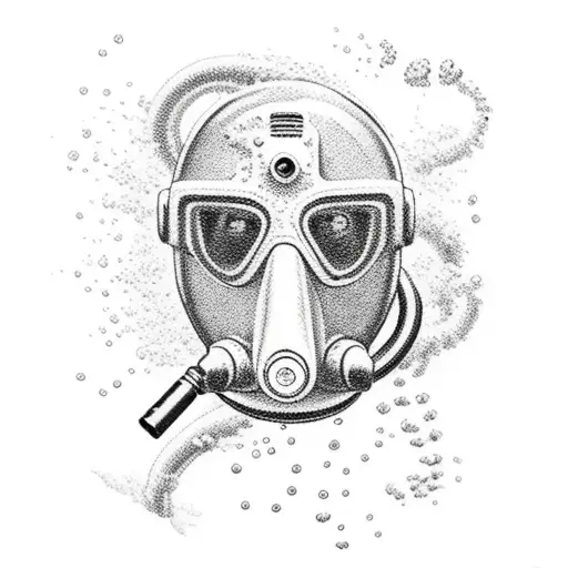 Scuba diver in the ocean  tattoo design idea