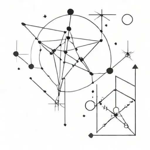 A minimalist design of pop-up headlights transforming into a constellation of stars tattoo design idea