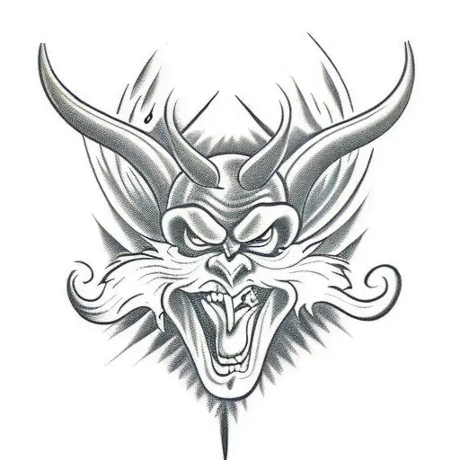 cartoon devil tattoo design idea