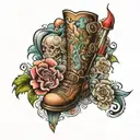 medication patch work leg sleeve tattoo design idea