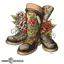 medication patch work leg sleeve tattoo design idea