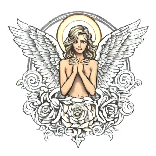 Guardian angel, tattoo on shoulder tattoo design idea