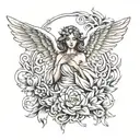 Guardian angel, tattoo on shoulder tattoo design idea