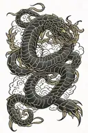 Scorpion surrounded japones clouds   tattoo design idea
