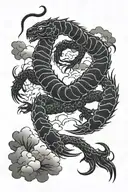 Scorpion surrounded japones clouds   tattoo design idea