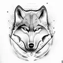 the wolf runs after the car tattoo design idea