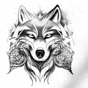 the wolf runs after the car tattoo design idea