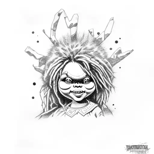 black chucky doll  tattoo design idea