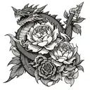 overwatch shimada dragons with peony tattoo design idea