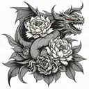 overwatch shimada dragons with peony tattoo design idea