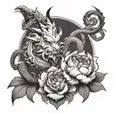 overwatch shimada dragons with peony tattoo design idea