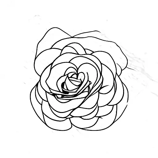 horizontal rose with xx under it tattoo design idea