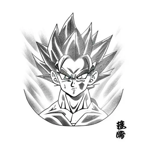 goku and vegeta fighting tattoo design idea