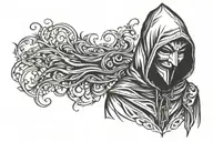 anonymous hooded man tattoo design idea