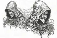 anonymous hooded man tattoo design idea