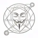 anonymous with $ symbol together tattoo design idea