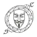 anonymous with $ symbol together tattoo design idea