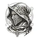 anonymous hooded man tattoo design idea