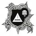 anonymous dengan $ symbol together tattoo design idea