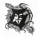 anonymous dengan $ symbol together tattoo design idea