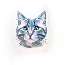 cat with blueberry tattoo design idea