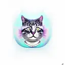 cat with blueberry tattoo design idea