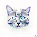 cat with blueberry tattoo design idea