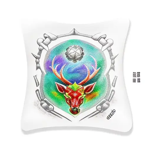 signo Tauro enojado y con un corazón verde y rojo tattoo design idea