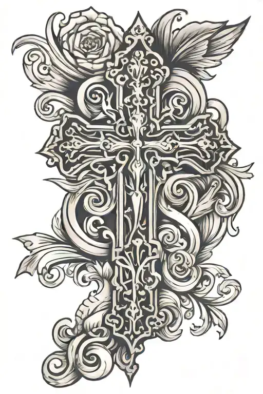 cross around the thumb  tattoo design idea