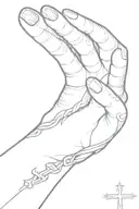 cross around the thumb  tattoo design idea