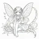 fairy girl anime  tattoo design idea