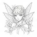 fairy girl anime  tattoo design idea