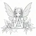 fairy girl anime  tattoo design idea