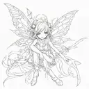 fairy girl anime  tattoo design idea