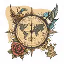 latitude and longitude tattoo design idea