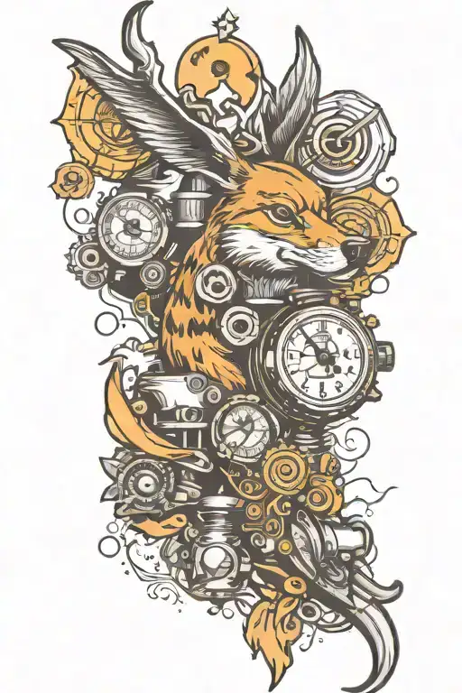 forearm tattoo with turbos diesel dirtbikes money dog ducks deer tattoo design idea