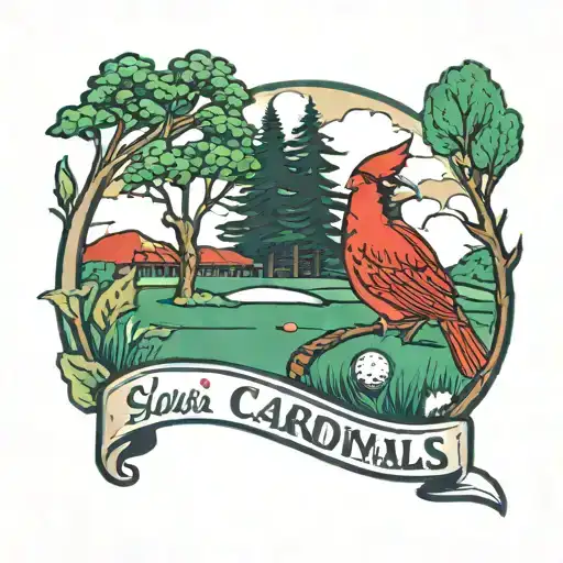 St. Louis cardinals, golf course landscape tattoo design idea