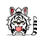 Moon cherry blossom tiger tribal  tattoo design idea
