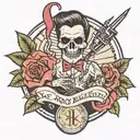 horror and rockabilly concert tattoo design idea