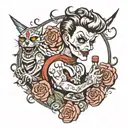 horror and rockabilly concert tattoo design idea