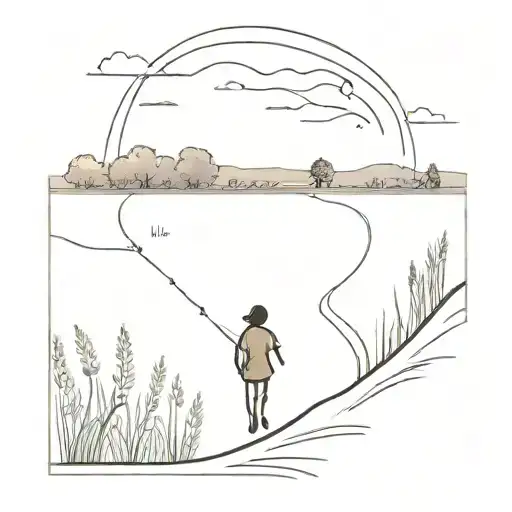 a couple walking towards a sunny field before becoming parents tattoo design idea