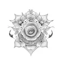 car steering wheel with flowers tattoo design idea