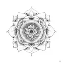 car steering wheel with flowers tattoo design idea