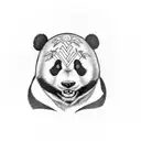 panda cartoon with bored facial expression tattoo design idea