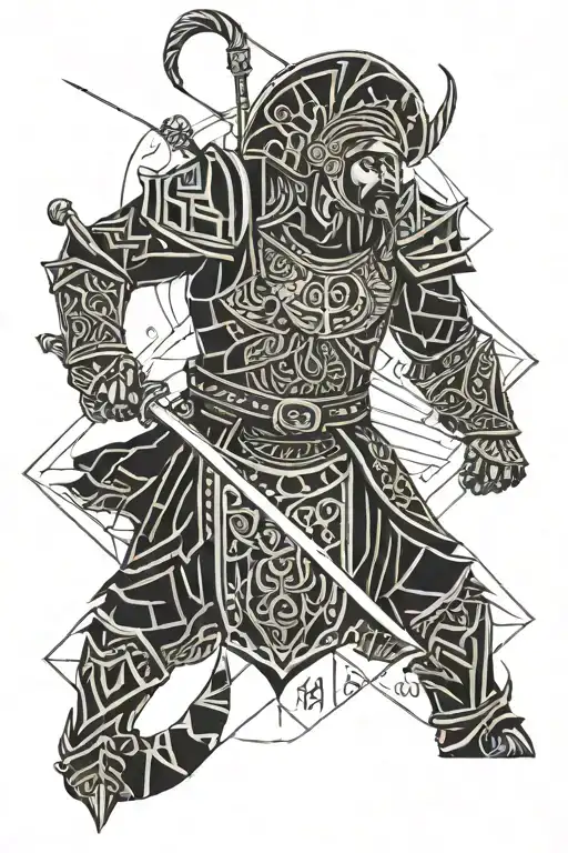 Turkish warrior and my family's name is Göksu esen sevilay tattoo design idea